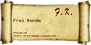 Frei Kende névjegykártya